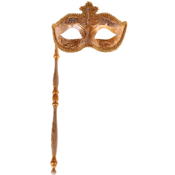 spoel Alsjeblieft kijk neerhalen Venetiaans masker op stok goud kopen? Bestel Venetiaans masker op stok goud  A09089 online.