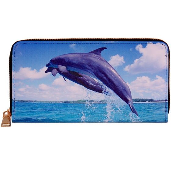 Post ingesteld Mos Portemonnee met 2 dolfijnen die uit water springen bij strand - 19,5x10cm  kopen? Bestel Portemonnee met 2 dolfijnen die uit water springen bij strand  - 19,5x10cm ZPAB0034 online.