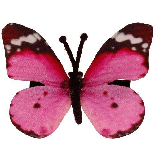 Haarclipje met stoffen vlinder vlindertje roze- 6 cm 