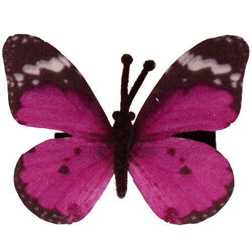 Haarclipje met stoffen vlinder vlindertje paars- 6 cm 