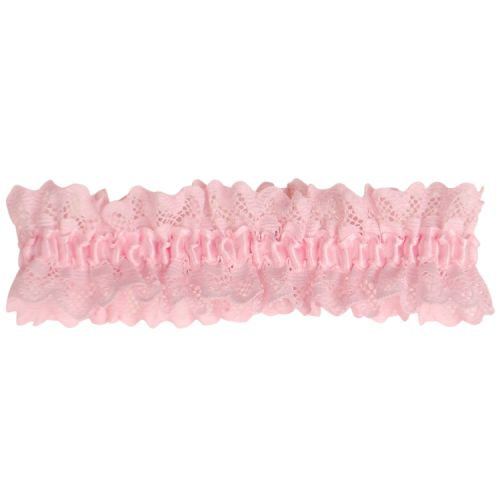 Roze kousenband met kant