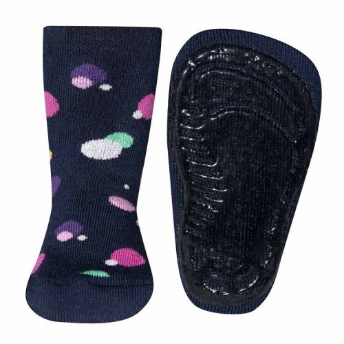 Antislip sokken met gekleurde stippen donkerblauw