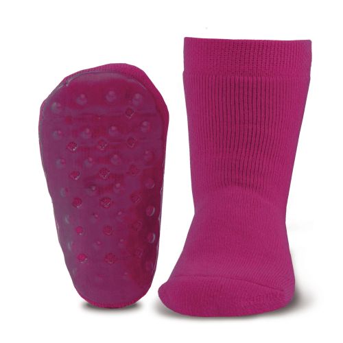 Antislip sokken effen donker fuchsia/paars