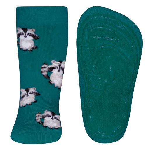  Antislip sokken wasberen zeegroen 