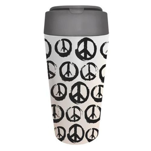 PLA/plant bioloco beker to go 420ml - Peace Sign