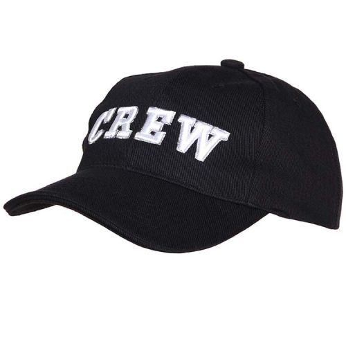 Baseballcap Zwart met witte geborduurde letters - CREW