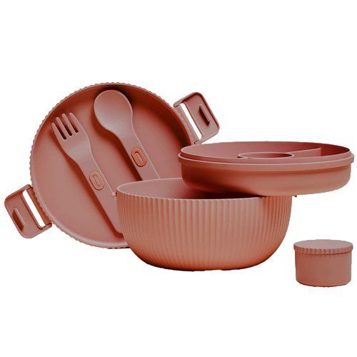 PLA Luxe Terracotta Lunchbowl - 650 ml / 2x200 ml / 35 ml