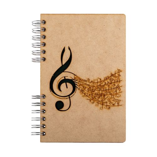 Notebook MDF 3d kaft A5 blanco - Muziek