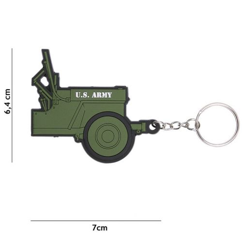 Sleutelhanger PVC - Voorkant van Willy Jeep Groen