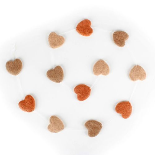 Viltslinger Hartjes in Lichte Aardetinten - Oranjebruin/Zandbeige-75cm