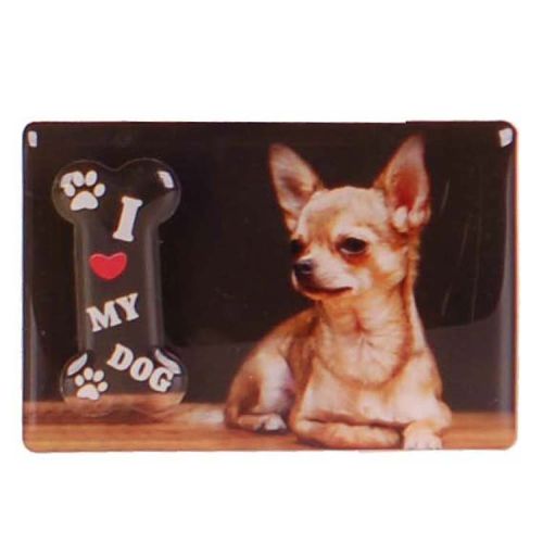 Koelkastmagneet met klemmetje Chihuahua - 9x6cm
