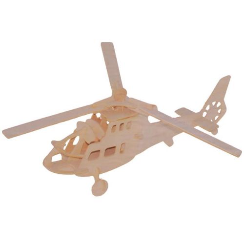 Houten 3d puzzel/bouwpakket helikopter