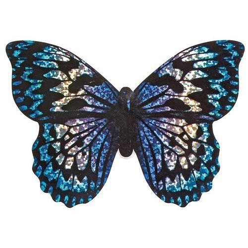 Mini-vlieger Vlinder - 10x7cm - Glitters Blauw/Wit
