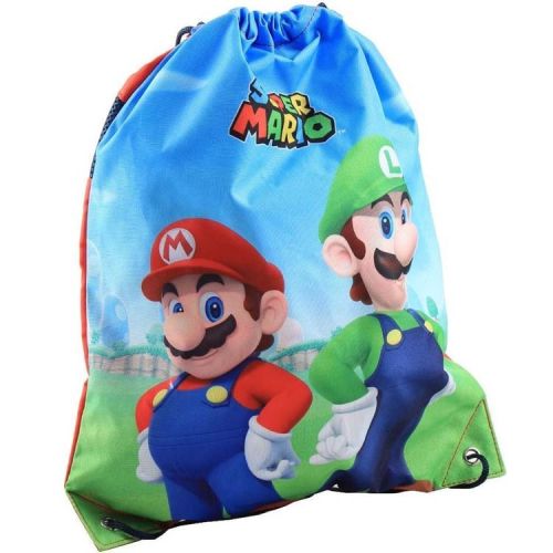 Trekkoordtas Super Mario - Mario en Luigi - Blauw en Rood - 40x31cm