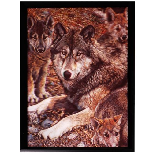 3d schilderij Wolf met jongen