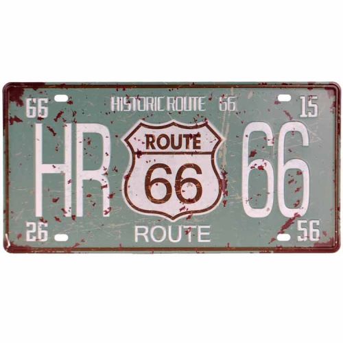 Amerikaans nummerbord - Route 66, groen