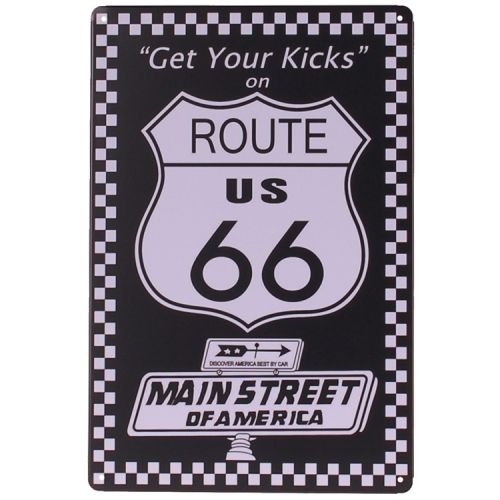 Metalen plaatje - Route 66 Main street of America
