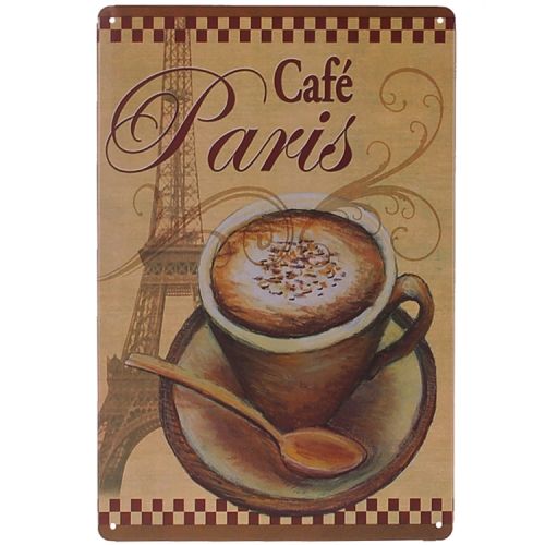 Metalen plaatje - Café Paris