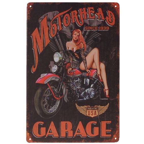 Metalen plaatje - Motorhead Garage