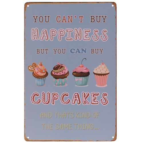 Metalen plaatje - Cupcakes Happiness