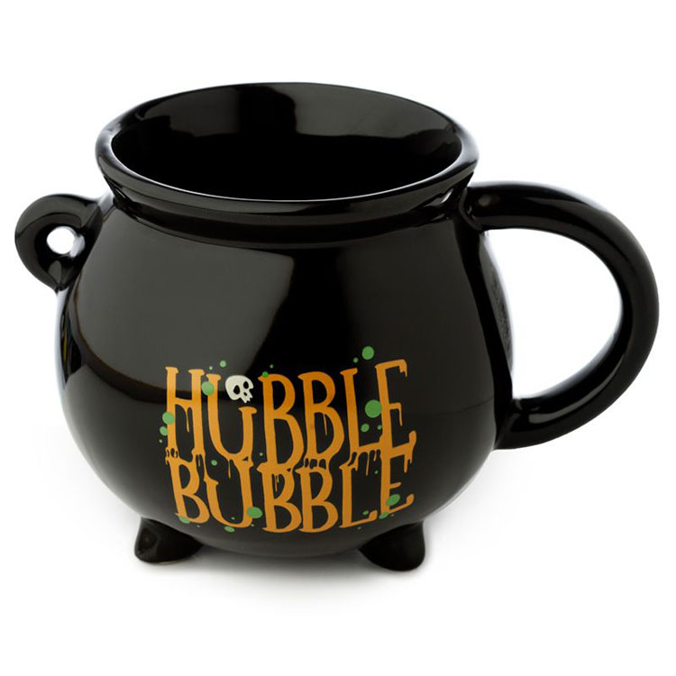 Hubble Bubble Heksenketel Keramiek Mok - Cauldron Mok op pootjes - zwart- inhoud 500ml