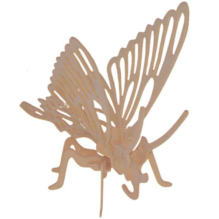 Houten 3d puzzel/bouwpakket vlinder